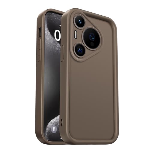 PanXCase Hülle für Huawei Pura 70 Pro - Handyhülle Silikonhülle Weich Dünn Leicht Elegant Design, Kameraschutz Stoßfest Kratzfeste Slim Schutzhülle (Braun) von PanXCase