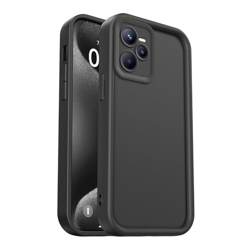 PanXCase Hülle für Realme C35 - Handyhülle Silikonhülle Weich Dünn Leicht Elegant Design, Kameraschutz Stoßfest Kratzfeste Slim Schutzhülle (Schwarz) von PanXCase