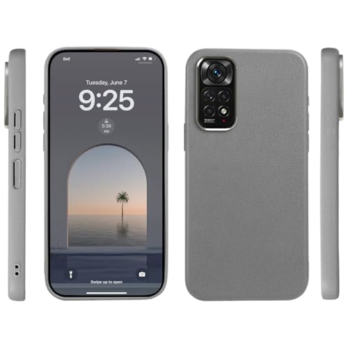 PanXCase Hülle für Xiaomi Redmi Note 11s 4G / Redmi Note 11 4G - Handyhülle TPU Leder Textur Design Silikon Ultra-dünn Leicht Stoßfest Kratzfest Anti-Fingerprint Schutzhülle (Grau) von PanXCase