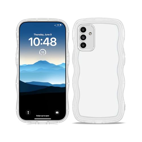 PanXCase Transparent Hülle für Samsung Galaxy A15 - Süß Wellen Leicht Dünn Mädchen Durchsichtig Handyhülle Stoßfest rutschfest Schutzhülle (Weiß) von PanXCase