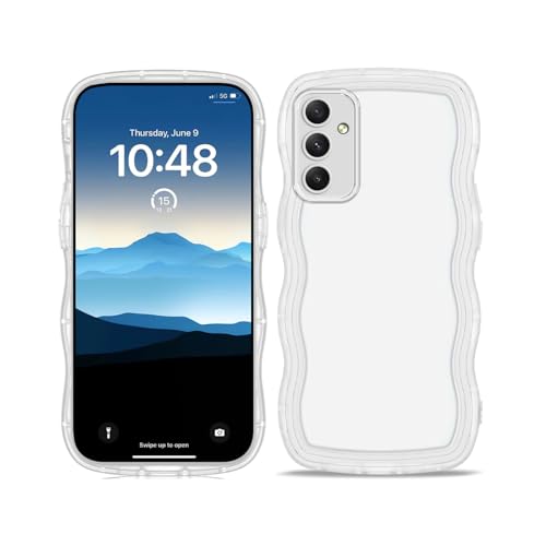 PanXCase Transparent Hülle für Samsung Galaxy A35 5G - Süß Wellen Leicht Dünn Mädchen Durchsichtig Handyhülle Stoßfest rutschfest Schutzhülle (Weiß) von PanXCase