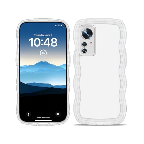 PanXCase Transparent Hülle für Xiaomi 12 / Xiaomi 12X / Xiaomi 12S - Süß Wellen Leicht Dünn Mädchen Durchsichtig Handyhülle Stoßfest rutschfest Schutzhülle (Weiß) von PanXCase