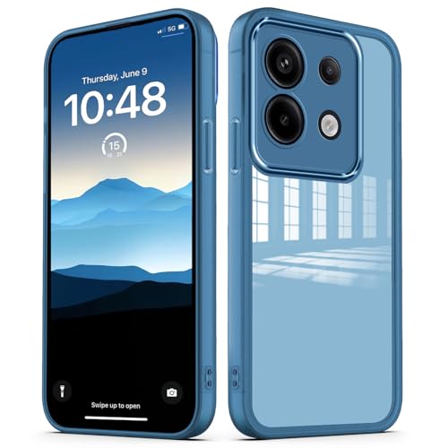 PanXCase Transparent Hülle für Xiaomi Redmi Note 13 Pro 5G / Poco X6 5G - Durchsichtig HandyHülle mit Lens Protector Ultra Dünn Leicht Kameraschutz Stoßfest Schutzhülle (Blau) von PanXCase