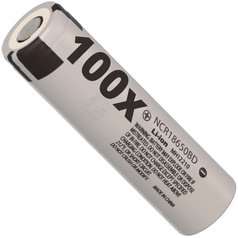 100x Panasonic Li-Ion 3,6V 3100mAh NCR18650BD NCR 18650 von Panasonic