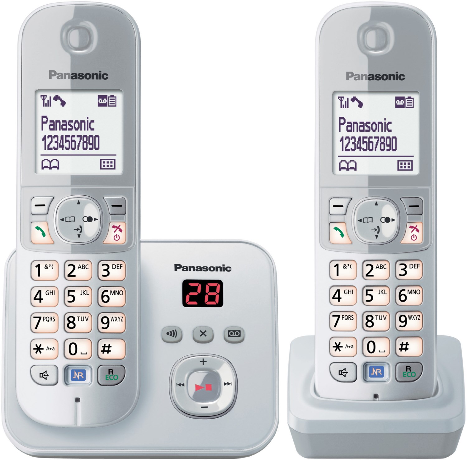 KX-TG6822GS Schnurlostelefon mit Anrufbeantworter perlsilber von Panasonic