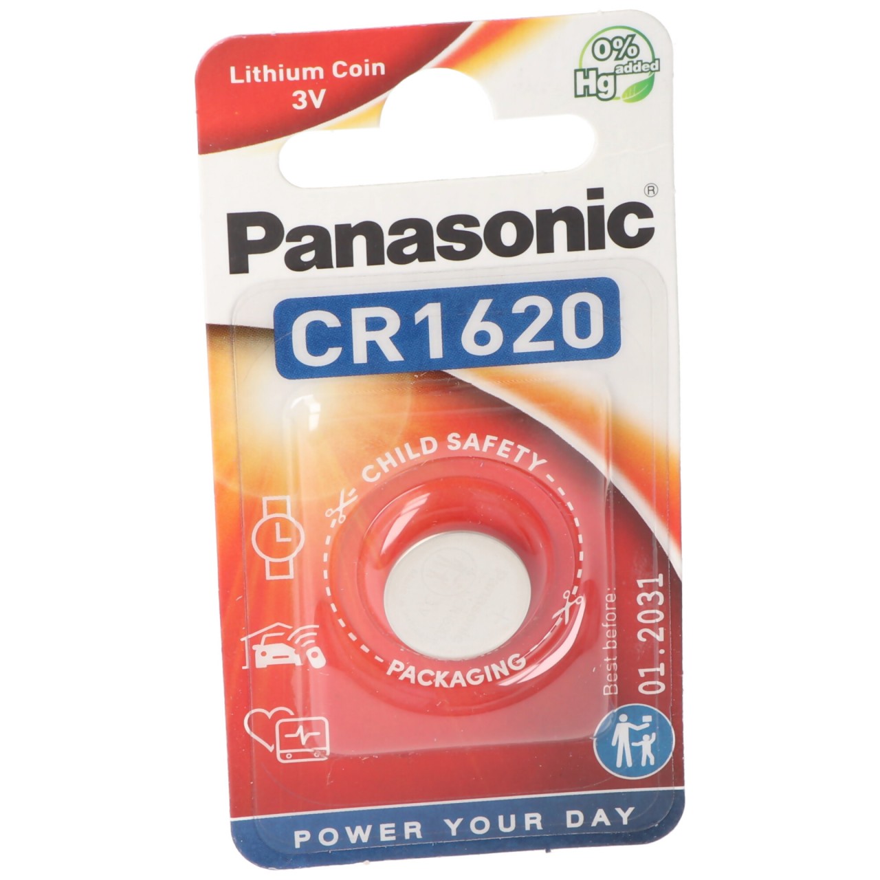 Panasonic Batterie Lithium, Knopfzelle, CR1620, 3V Electronics, Lithium Power, Retail Blister (1-Pack) von Panasonic