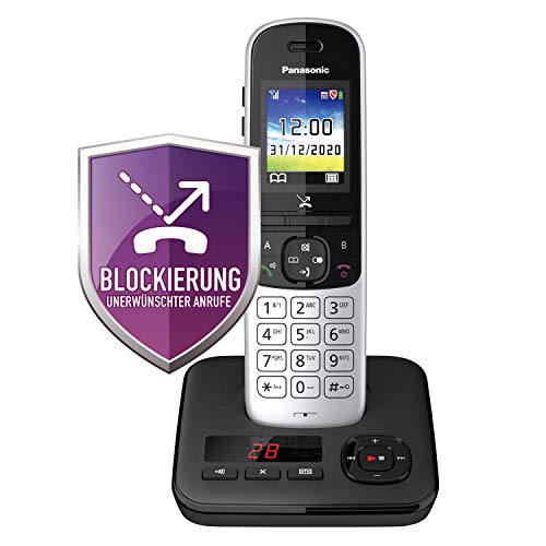 Panasonic KX-TGH720GS Schnurlostelefon mit Anrufbeantworter (DECT Telefon, strahlungsarm, Farbdisplay, Anrufsperre, Freisprechen) schwarz von Panasonic