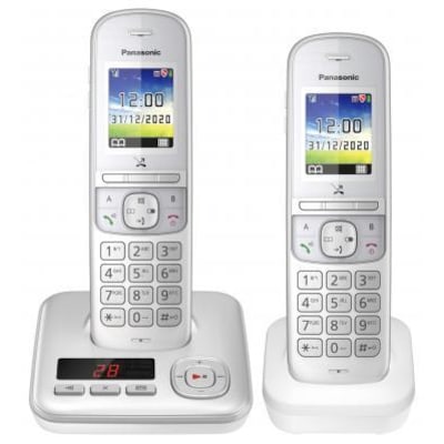 Panasonic KX-TGH722G schnurloses DECT Festnetztelefon AB, 2x Mobilteil silber von Panasonic