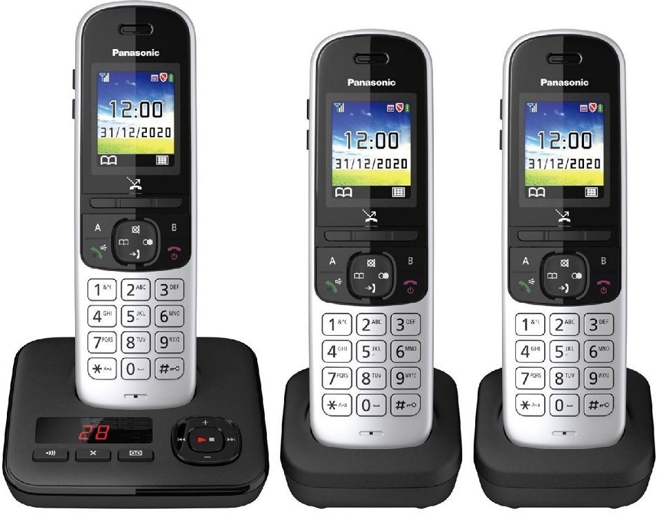 Panasonic KX-TGH723G Schwarz Schnurloses DECT-Telefon von Panasonic