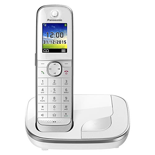 Panasonic KX-TGJ310GW Familien-Telefon ohne Anrufbeantworter (schnurloses Telefon, strahlungsarm, Anrufschutz, DECT Basisstation, Freisprechen) weiß von Panasonic