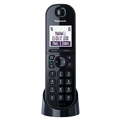 Panasonic KX-TGQ200GB DECT IP-Telefon (schnurlos, CAT-iq 2.0 kompatibel, Freisprechmodus, Anrufersperre, Eco-Plus, digitales Telefon) schwarz von Panasonic