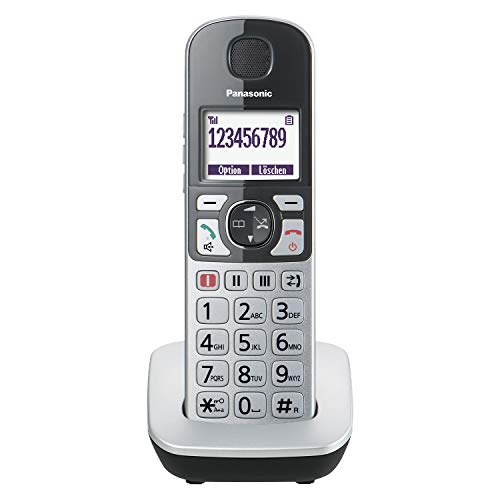 Panasonic KX-TGQ500GS Seniorentelefon (DECT IP-Telefon (schnurlos) mit großen Tasten, Notruftaste, Rentner Telefon für Hörgeräte) silber von Panasonic