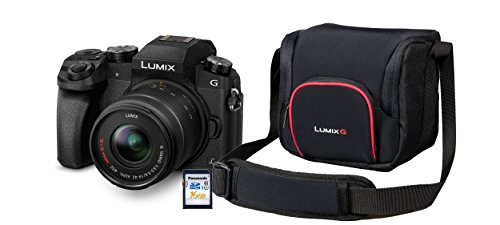 Panasonic Lumix G70KA Starterkit 16 MP, 4K Video, 7,5 cm (3 Zoll) Touchscreen, WiFi, NFC (inkl. 16 GB SD Karte und Tasche) von Panasonic