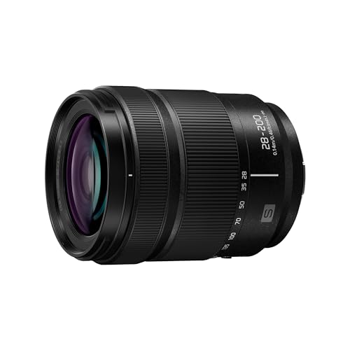 Panasonic Lumix S-R28200E 28-200 mm F4.0-7.1 Makro-OIS-Objektiv, Vollformat-Kameraobjektiv, Weit- bis Telezoomobjektiv, Dual is 2, Staub-/spritzwasser-/frostbeständig, ideal für 4K-Video, Schwarz von Panasonic