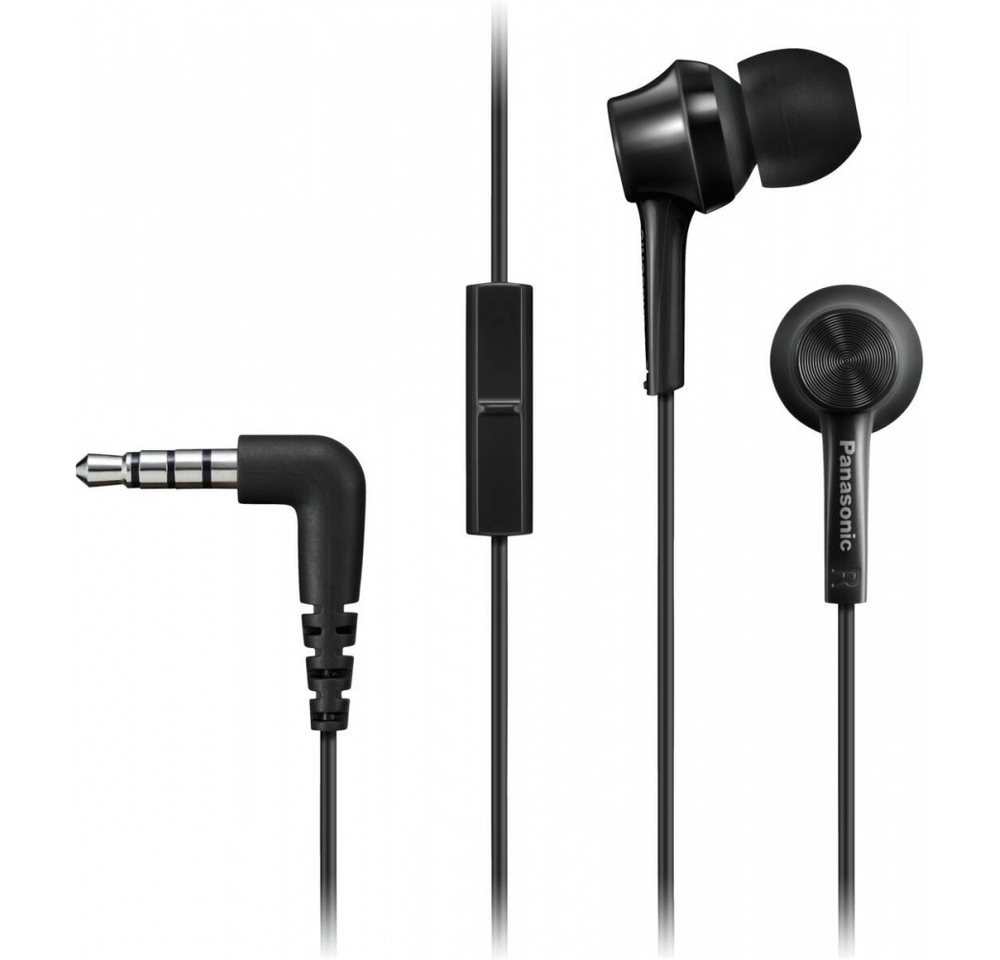 Panasonic Panasonic RP-TCM115E-K In-Ear Kopfhörer Kopfhörer (Integriertes Mikrofon vorhanden, In-Ear-Kopfhörer mit integriertem Mikrofon) von Panasonic