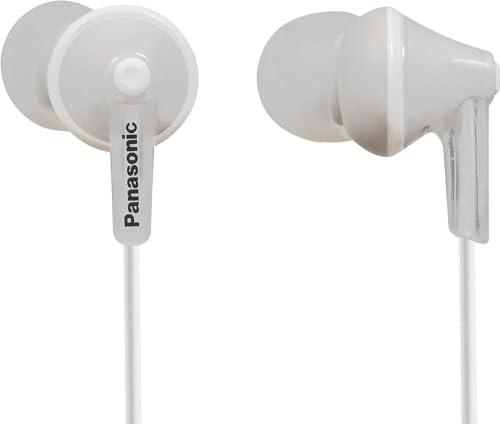 Panasonic RP-HJE125E-W In-Ohr-Kopfhörer - Drei Paar Pass-Stücke, 10-24.000 Hz, 1,1 m Kabel, weiß von Panasonic