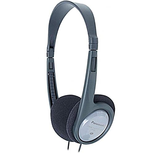 Panasonic RP-HT090 Kabelgebundene Stereo-Kopfhörer, Leicht für hervorragenden Komfort, 5 m Kabel für TV-Nutzung, 30 mm Lautsprecher, Grau von Panasonic
