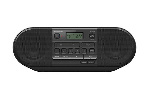 Panasonic RX-D500 Leistungsstarkes und tragbares CD-Radio mit Sound-Booster, UKW, 20 W, Schwarz von Panasonic