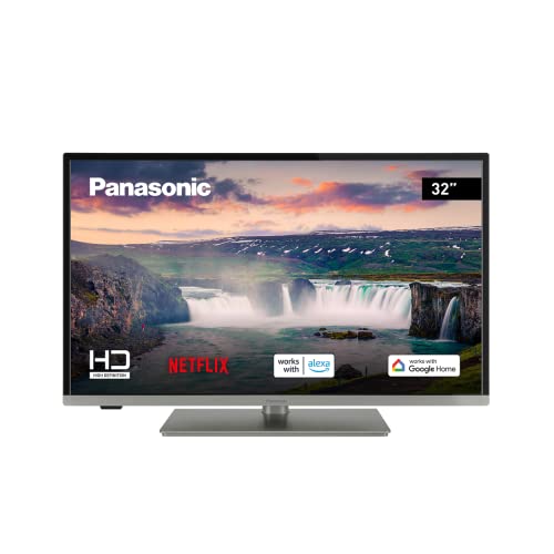 Panasonic TX-32MS350E, 32-Zoll HD LED Smart TV, High Dynamic Range (HDR), Google Assistant & Amazon Alexa, USB Media Player, Hotelmodus, optionale Wandhalterung, INOX Silber von Panasonic