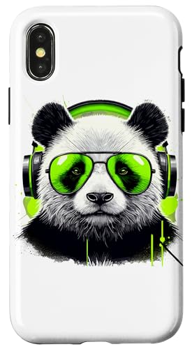 Hülle für iPhone X/XS Radioaktive Panda Bär Sonnenbrille Kopfhörer Pandas von Panda Bear Pandas Lover Gifts