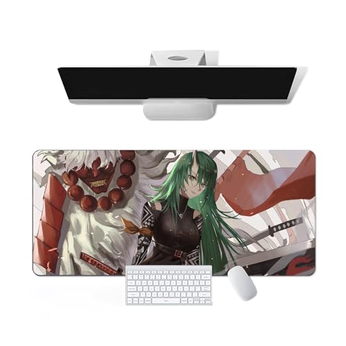 Anime Mauspad Arknights - Hoshiguma Anime Computer Tastatur Mauspad Große Lange Weiche Gummiunterseite Rutschfeste Oberfläche Büro Schreibtischunterlage Gaming Mauspad von Pangtyus