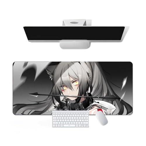 Anime Mauspad Arknights - Schwarz Anime Computer Tastatur Mauspad Große Lange Weiche Gummiunterseite Rutschfeste Oberfläche Büro Schreibtischunterlage Gaming Mauspad von Pangtyus