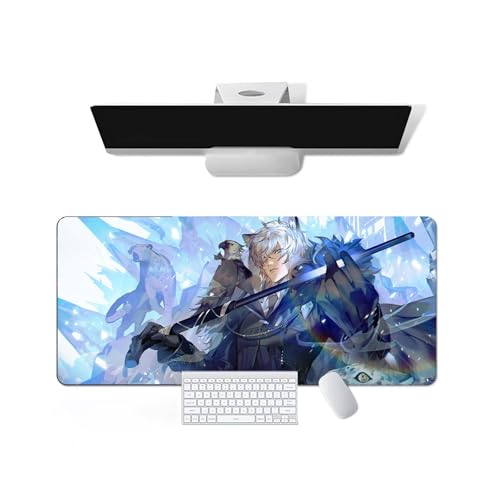 Anime-Mauspad Arknights – SilverAsh Anime-Computer-Tastatur-Mauspad, große lange weiche Gummiunterseite, rutschfeste Oberfläche, Büro-Schreibtischmatte, Gaming-Mauspad von Pangtyus