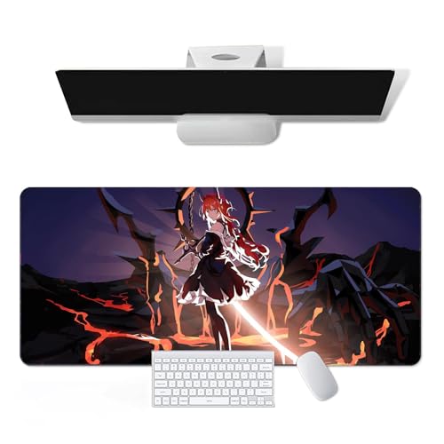 Anime Mauspad Arknights - Surtr Anime Computer Tastatur Mauspad Große Lange Weiche Gummiunterseite Rutschfeste Oberfläche Büro Schreibtischunterlage Gaming Mauspad von Pangtyus