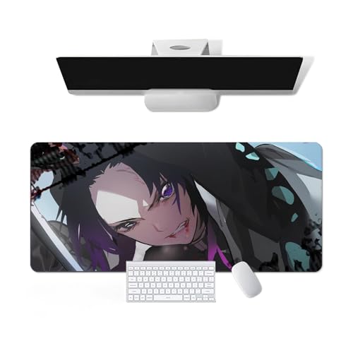 Anime Mauspad Demon Slayer - Kochou Shinobu Anime Computer Tastatur Mauspad Große Lange Weiche Gummiunterseite Rutschfeste Oberfläche Büro Schreibtischunterlage Gaming Mauspad von Pangtyus