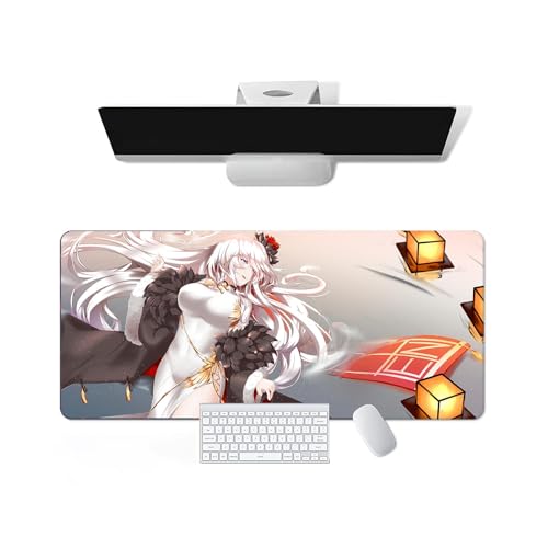 Anime Mauspad Game Azur Lane - Enterprise Anime Computer Tastatur Mauspad Große Lange Weiche Gummiunterseite Rutschfeste Oberfläche Büro Schreibtischunterlage Gaming Mauspad von Pangtyus