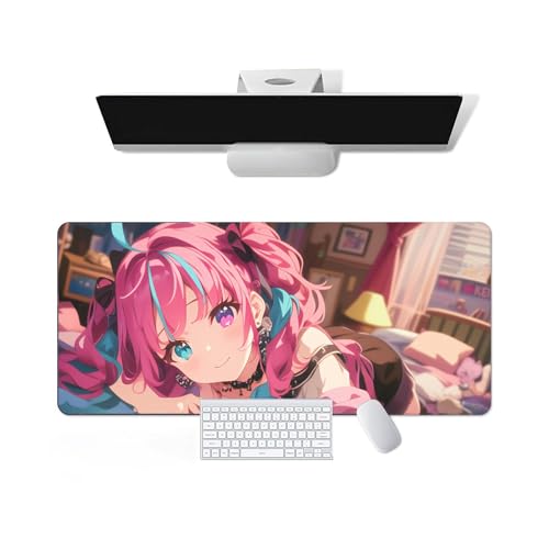 Anime Mauspad Hololive - Minato Aqua Anime Computer Tastatur Mauspad Große Lange Weiche Gummiunterseite Rutschfeste Oberfläche Büro Schreibtischunterlage Gaming Mauspad von Pangtyus