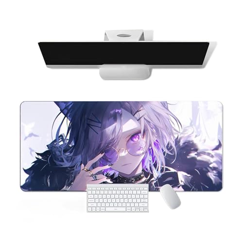 Anime Mauspad Hololive - Nekomata Okayu Anime Computer Tastatur Mauspad Große Lange Weiche Gummiunterseite Rutschfeste Oberfläche Büro Schreibtischunterlage Gaming Mauspad von Pangtyus