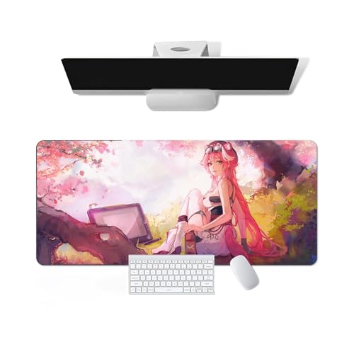 Anime Mauspad Hololive - Raora Panthera Anime Computer Tastatur Mauspad Große Lange Weiche Gummiunterseite Rutschfeste Oberfläche Büro Schreibtischunterlage Gaming Mauspad von Pangtyus