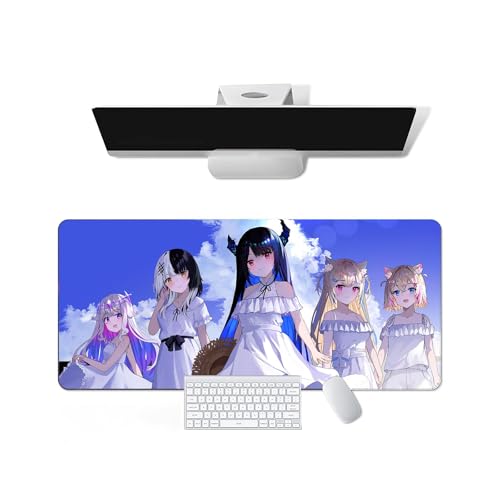 Pangtyus Anime Mauspad Hololive - Mococo Abyssgard Anime Computer Tastatur Mauspad Große Lange Weiche Gummiunterseite Rutschfeste Oberfläche Büro Schreibtischunterlage Gaming Mauspad von Pangtyus