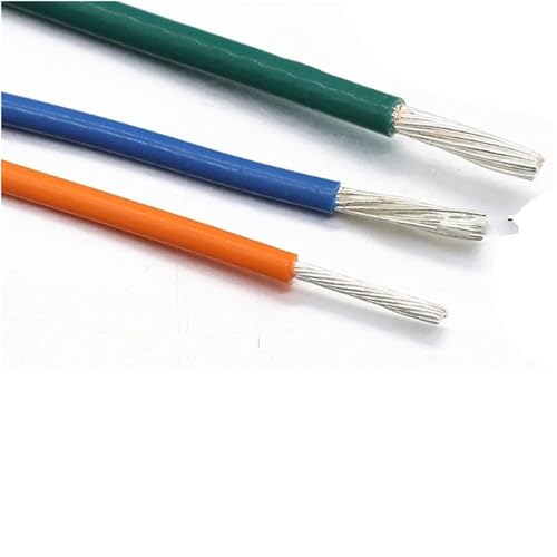 Pangyoo Elektrischer Draht 5 Meter Audio-Kopfhörer-DIY-Kabel, versilbertes PTFE-Lautsprecherkabel, 10/11/13/14/15/18/20/22/24/26/28/30 AWG, hochreines Kupferkabel(Color:Orange,Size:10AWG OD4.2mm 6.0 S von Pangyoo