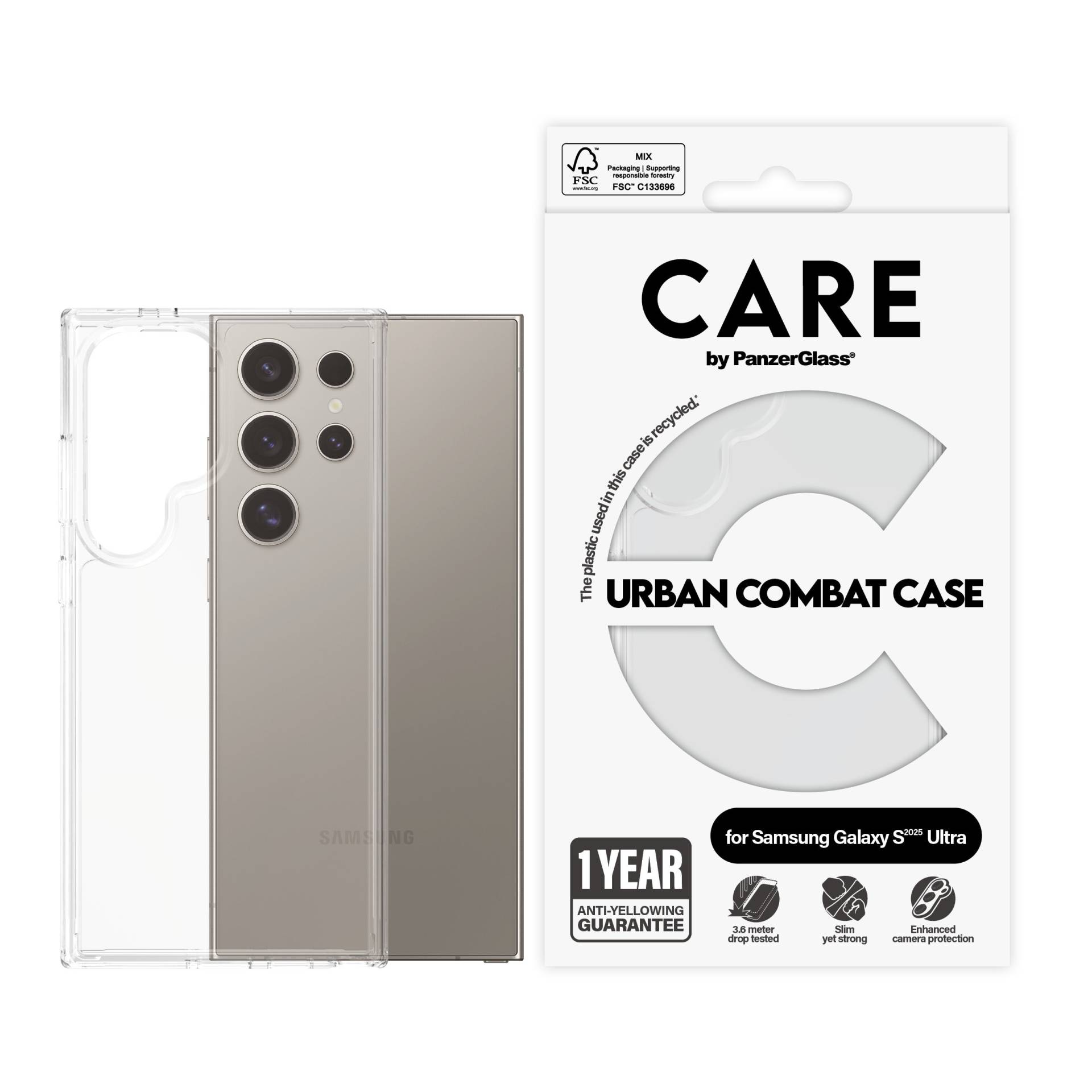 CARE by PanzerGlass - Flagship Case Transparent Urban Combat w. Clear Frame Samsung Galaxy S 2025 Ult von PanzerGlass