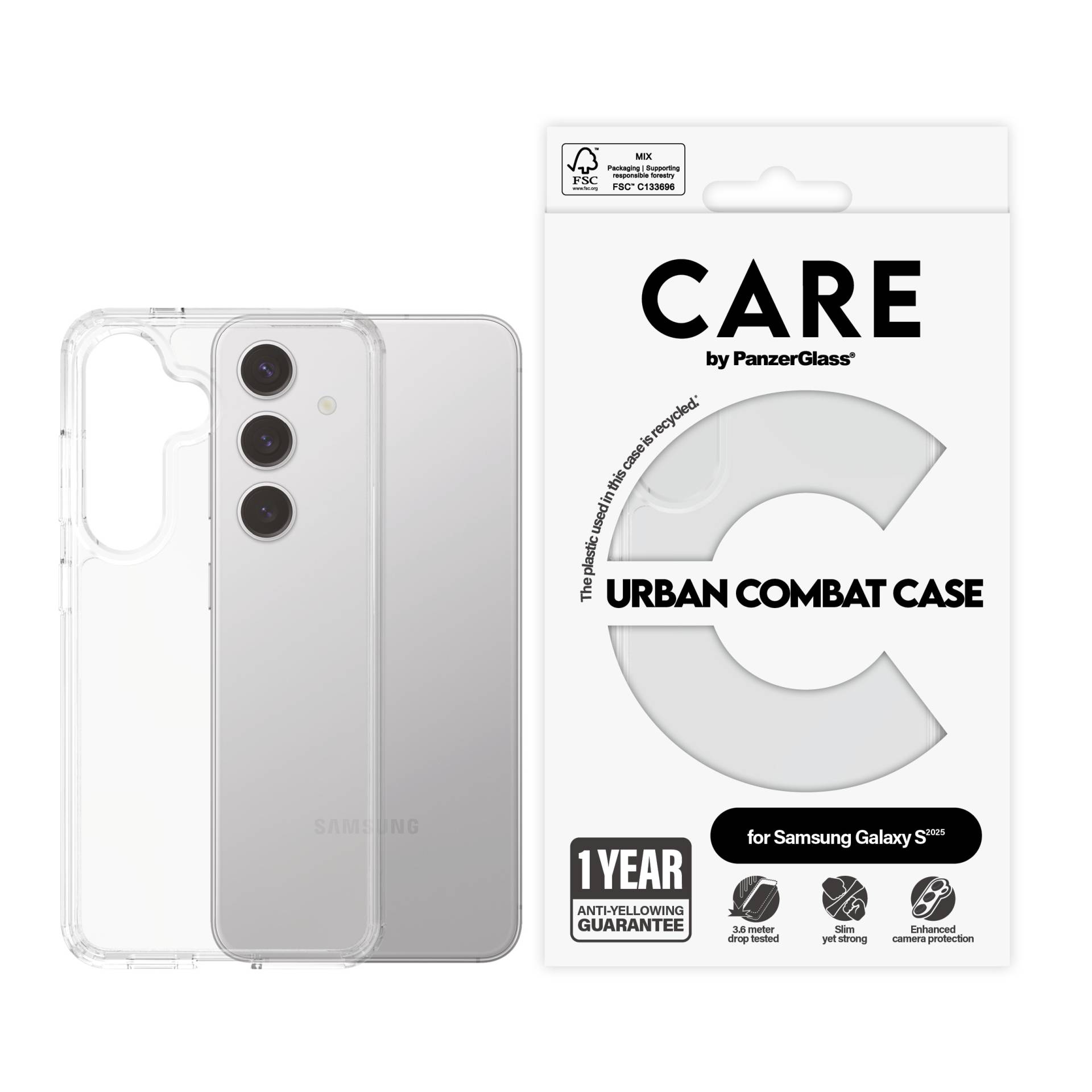 CARE by PanzerGlass - Flagship Case Transparent Urban Combat w. Clear Frame Samsung Galaxy S 2025 von PanzerGlass