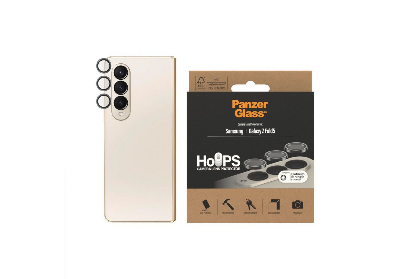 PanzerGlass Kameraschutzglas Hoops Camera Lens Protector für Samsung Galaxy Z Fold5 von PanzerGlass