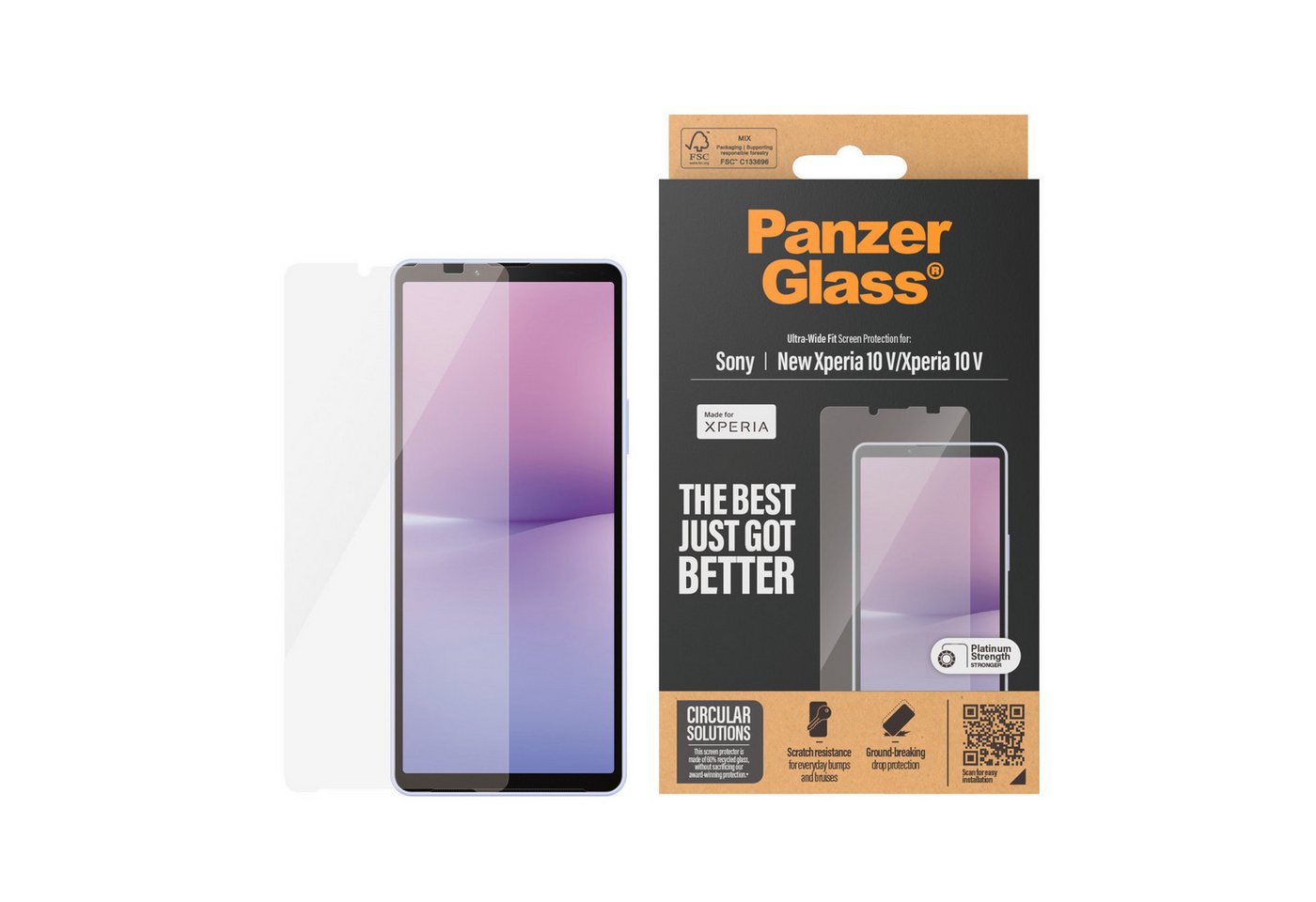 PanzerGlass Displayschutzglas Ultra-Wide Fit Screen Protection für Sony Xperia 10 VI, Displayschutzfolie, Schutzfolie, Bildschirmschutz, kratz- & stoßfest von PanzerGlass