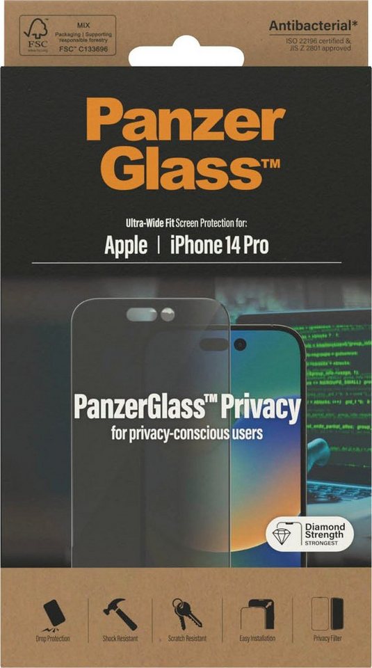 PanzerGlass iPhone 14 Pro Ultrawide Privacy AB, Displayschutzglas von PanzerGlass