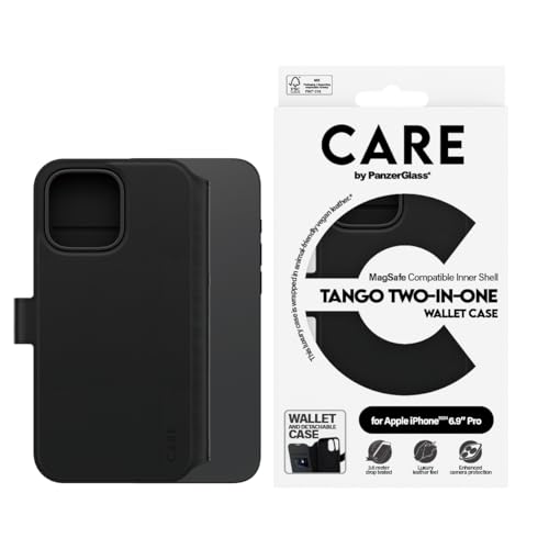 CARE BY PANZERGLASS® Wallet Case für Apple iPhone 16 Pro Max, luxuriöses lederähnliches Gefühl, RFID-Schutz, schlankes und langlebiges Wallet und Case in einem, verbesserter Kameraschutz von CARE BY PANZERGLASS