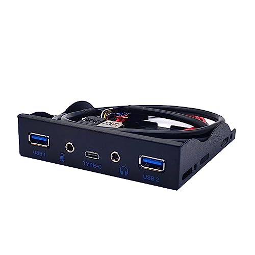 USB 3.0 HUB Splitter Floppy Bay 3,5 mm Kopfhörer Frontpanel Erweiterung für Computer PC Rack 19 Pin auf Typ C 3,5 mm Kopfhörer von Paopaoldm