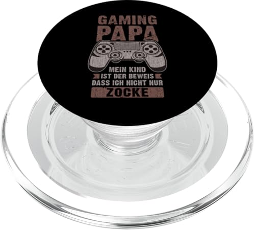 Lustiger Vatertag Spruch für Vater mit Kind, Gaming Papa PopSockets PopGrip für MagSafe von Papa - Content Design Studio