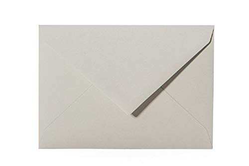 Paper24 150 Briefumschläge DIN C6 114x162 mm, nassklebend, für Einladungen, Grußkarten A6, für Hochzeit, Geburtstag in Grau von Paper24