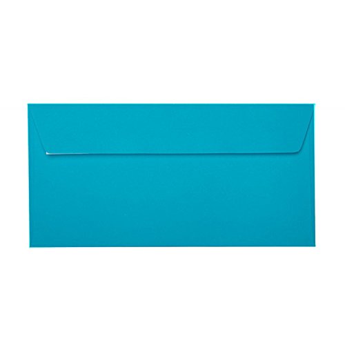 Paper24 50 Briefumschläge DIN Lang - 120 g/m² - Ozean Blau - 110 x 220 mm 11 x 22 cm, selbstklebend mit Abziehstreifen - ohne Fenster von Paper24