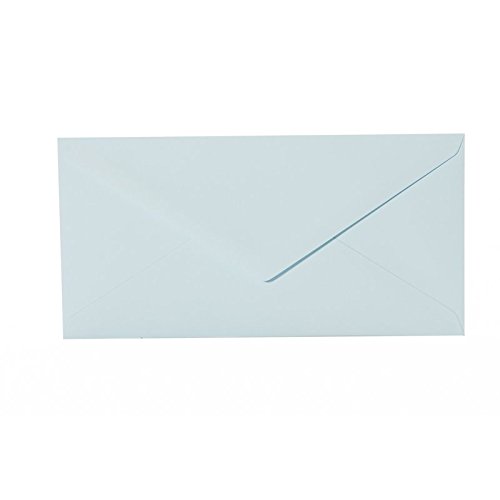 Paper24 50 Briefumschläge Din Lang 110x220 mm mit Spitzlasche, 120g, Farbe: 17 Hellblau von Paper24