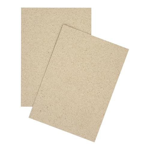 DIN A6 Karten Set Blanko zum Basteln und Selbstgestalten wahlweise mit runden Ecken oder Vintage Kontur 300 g/m² Kraftpapier Graspapier Tonkarton Fotokarton (Graspapier eckig, 40 Karten) von Papermane