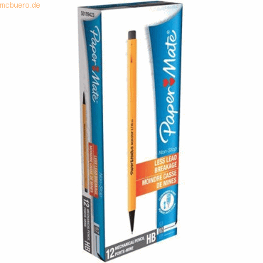 12 x Papermate Feinminenbleistift Non-Stop 0,7 HB gelb von Papermate