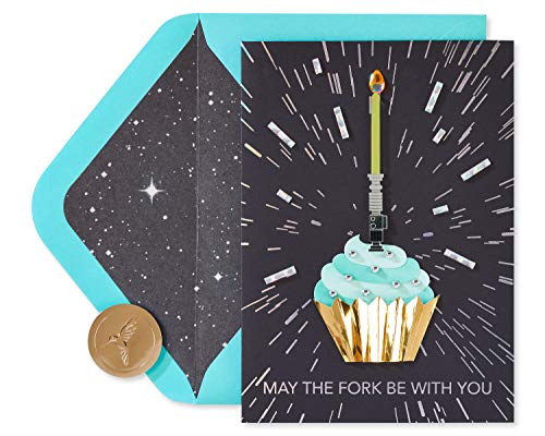 Papyrus Lustige Star Wars Geburtstagskarte (Lichtschwert Cupcake) 6608449 mehrfarbig von Papyrus