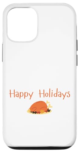 Hülle für iPhone 12/12 Pro Happy Holidays orangefarbener Truthahn, schlichtes Design von Parara Creative Studios